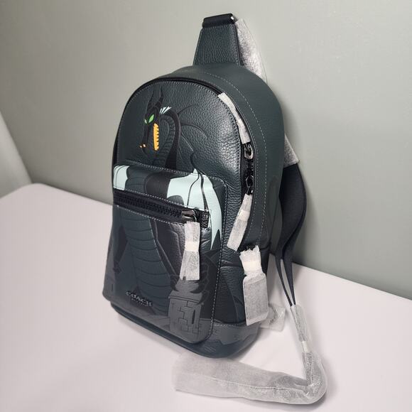 NWT CC045 Disney X Coach West Pack Maleficent Dragon Motif Villains - Picture 2 of 8